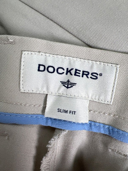 Dockers Men's Beige The Best Pressed Slim Signature Khaki Pants - 34x34 image 3