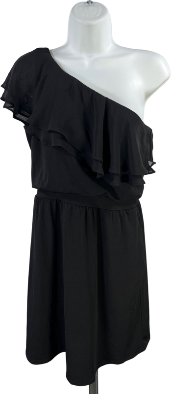 White House Black Market Women’s Black One Shoulder Dress - 2