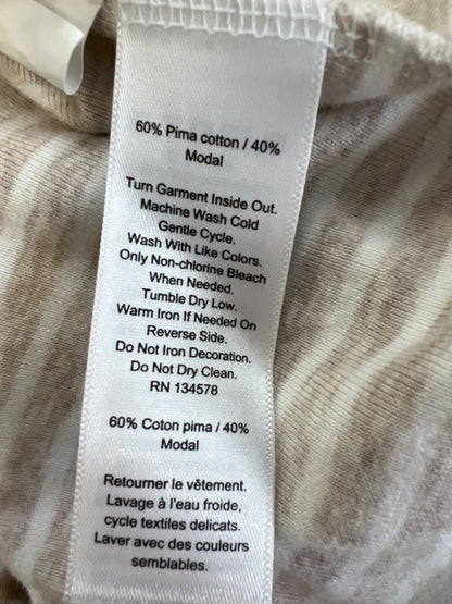 Vineyard Vines Women's Beige/White Striped 3/4 Sleeve Tee Shirt - L image 4