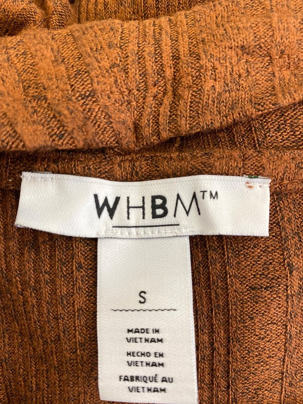 White House Black Market Women’s Brown Ribbed Open Front Cardigan Sweater - S image 3