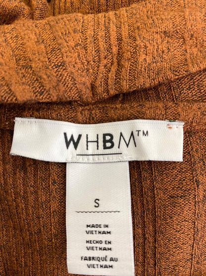 White House Black Market Women’s Brown Ribbed Open Front Cardigan Sweater - S image 3