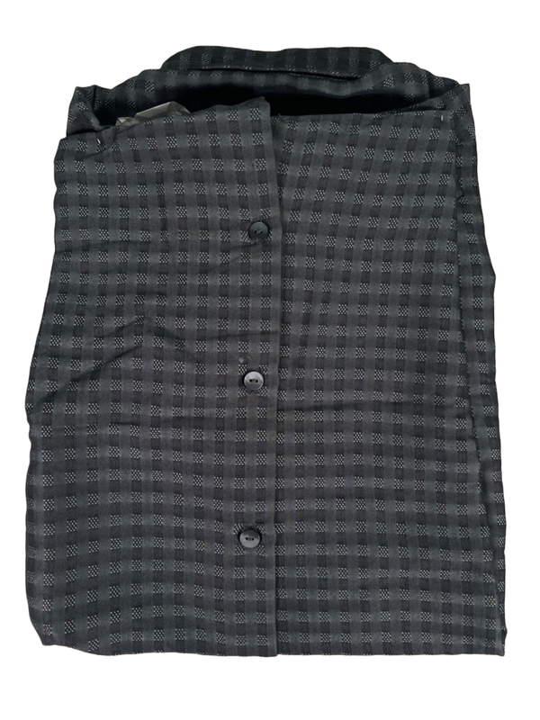 Van Heusen Men's Gray Plaid Short Sleeve Button Up Shirt - M image 2