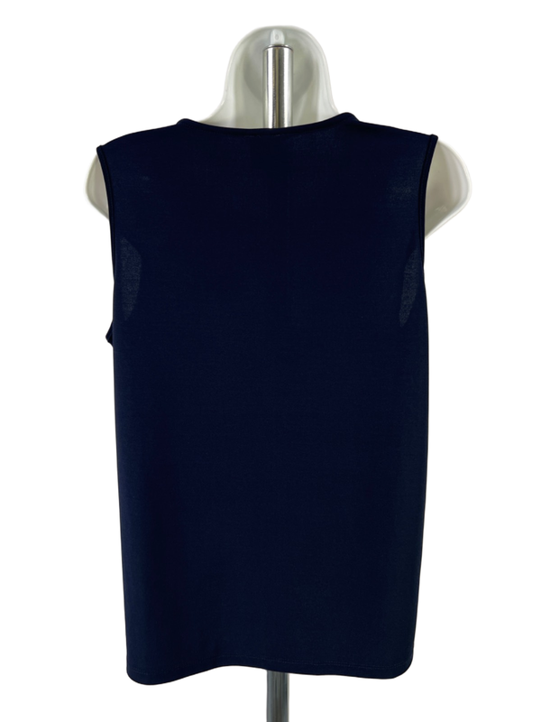 Anne Klein Women's Blue/White Basic Sleeveless Blouse - M image 2