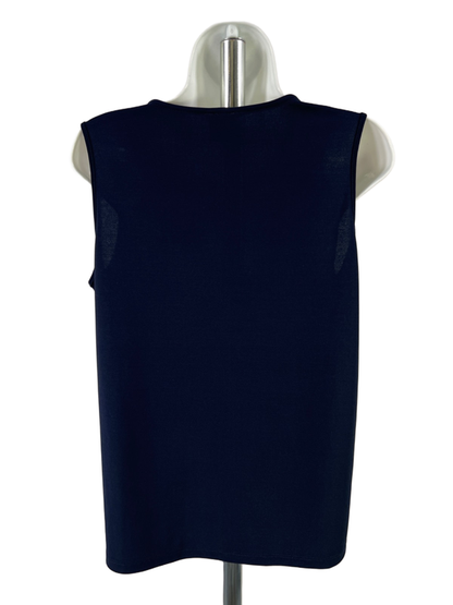 Anne Klein Women's Blue/White Basic Sleeveless Blouse - M image 2