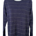 Calvin Klein Women’s Navy Blue Metallic Long Sleeve Sweater - M