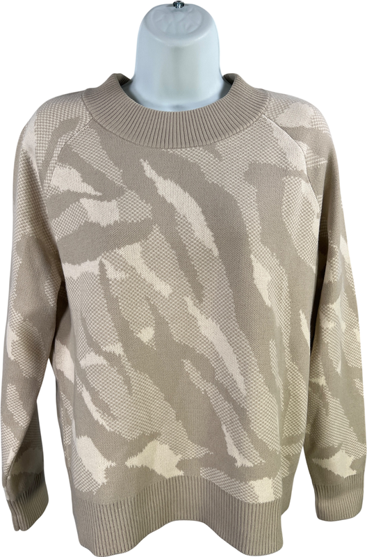 Athleta Women’s Beige Jacquard Textured Long Sleeve Sweater - S