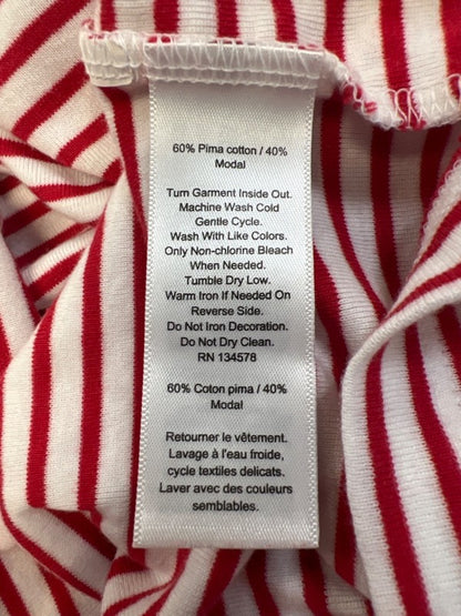 Vineyard Vines Women's Red/White Striped V Neck Short Sleeve Tee Shirt - S image 4