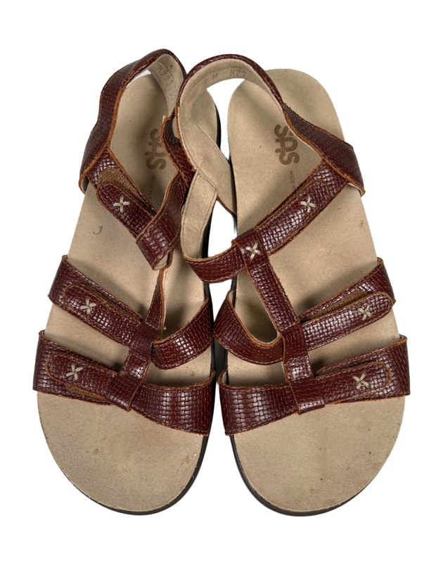 SAS Women's Brown Sorrento T-Strap Adjustable Slingback Sandals - 8 image 3