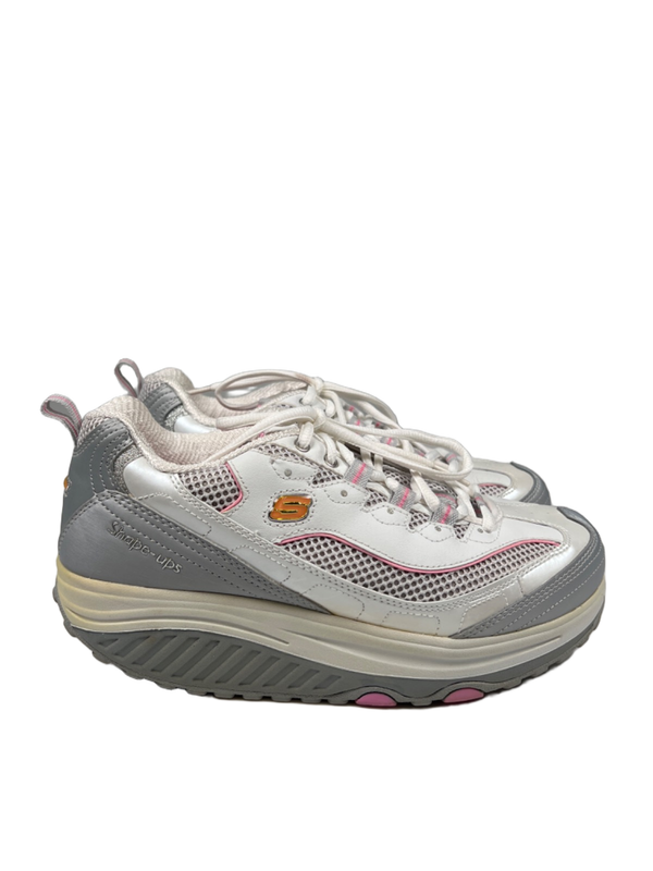 Skechers Women's White Shape-Ups Jump Start Rocker Bottom Walking Shoes - 8.5