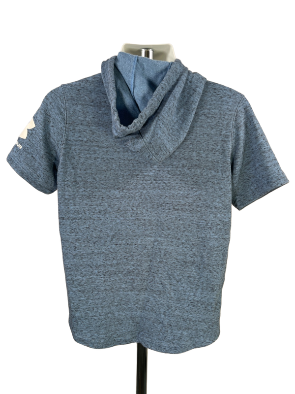 Under Armour Men's Blue Heather Loose Short Sleeve Pullover Hoodie Shirt - S image 2