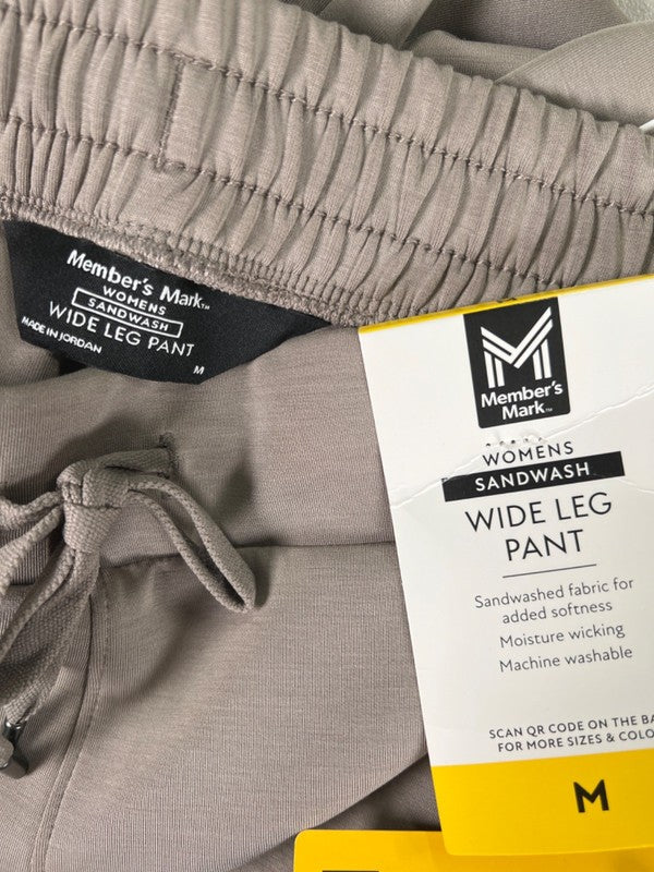 Member's Mark Women's Gray Sandwash Wide Leg Sweatpants - M image 3