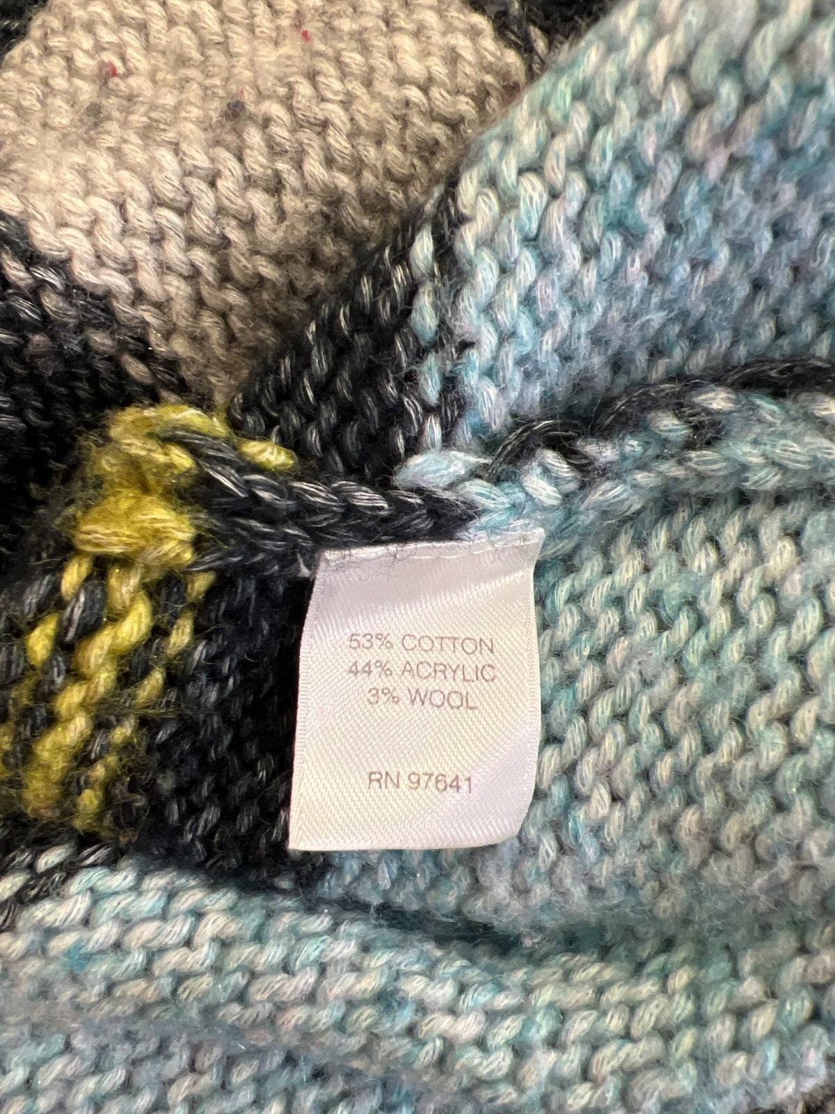 J.Jill Women’s Gray/Blue Striped Long Sleeve Pocket Cardigan Sweater - S Petite