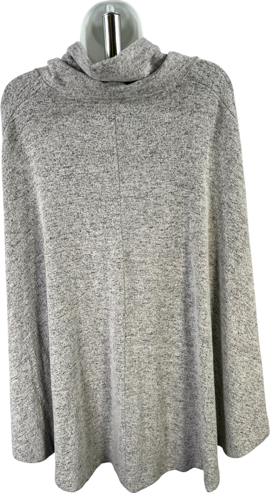 White House Black Market Women’s Gray Soft Funnel Neck Poncho - One Size