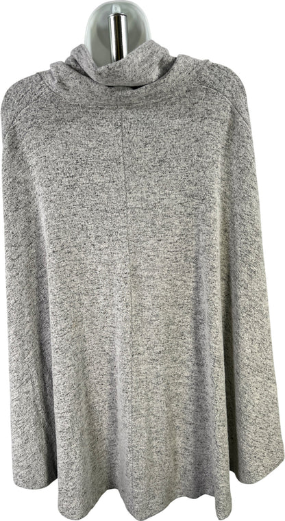 White House Black Market Women’s Gray Soft Funnel Neck Poncho - One Size