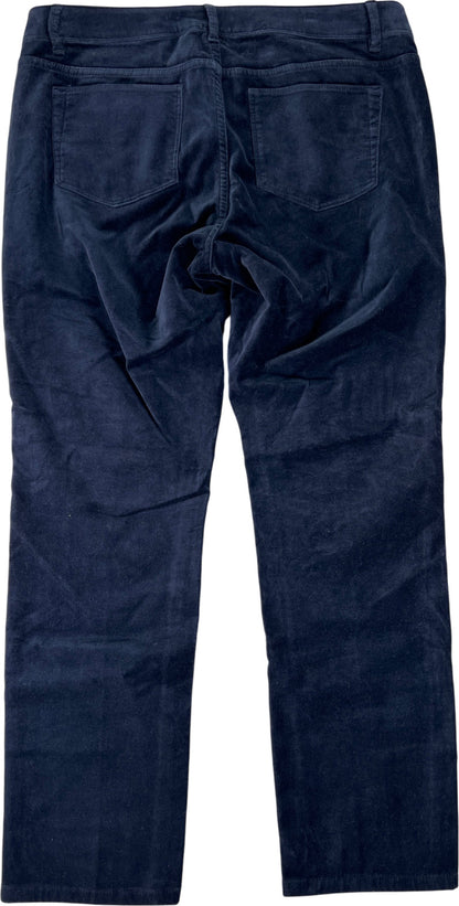 J.Jill Women’s Navy Blue Velveteen/Velour Slim Leg Jeans - 10 Petite