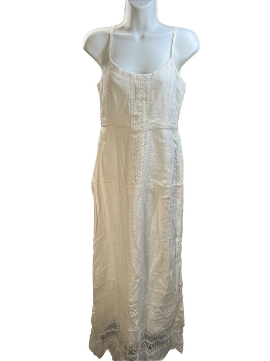 NEW Old Navy Women's White Lined Cotton Long Maxi Dress - S