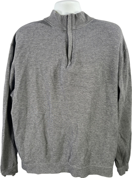 Cutter and Buck Men’s Gray Long Sleeve 1/4 Zip Pullover Sweater - XL