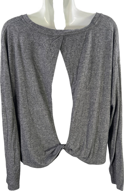 Athleta Women’s Gray Open Twist Back Long Sleeve Shirt - M