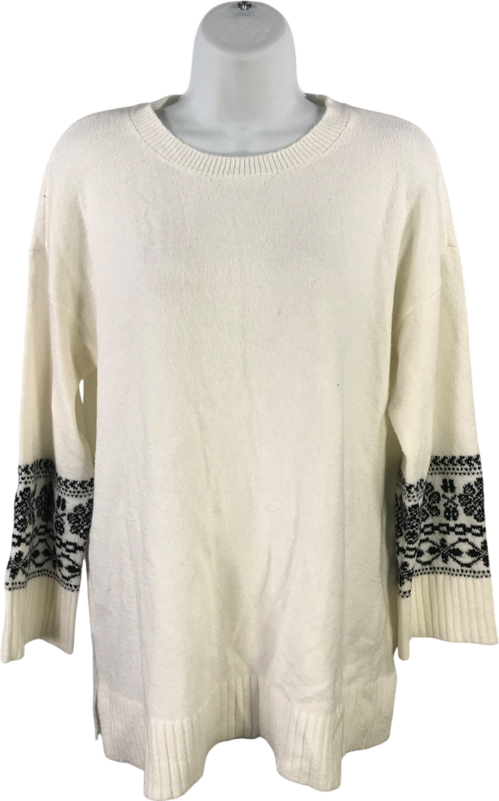 LOFT Women’s White Long Sleeve Soft Knit Pullover Sweater - L Petite
