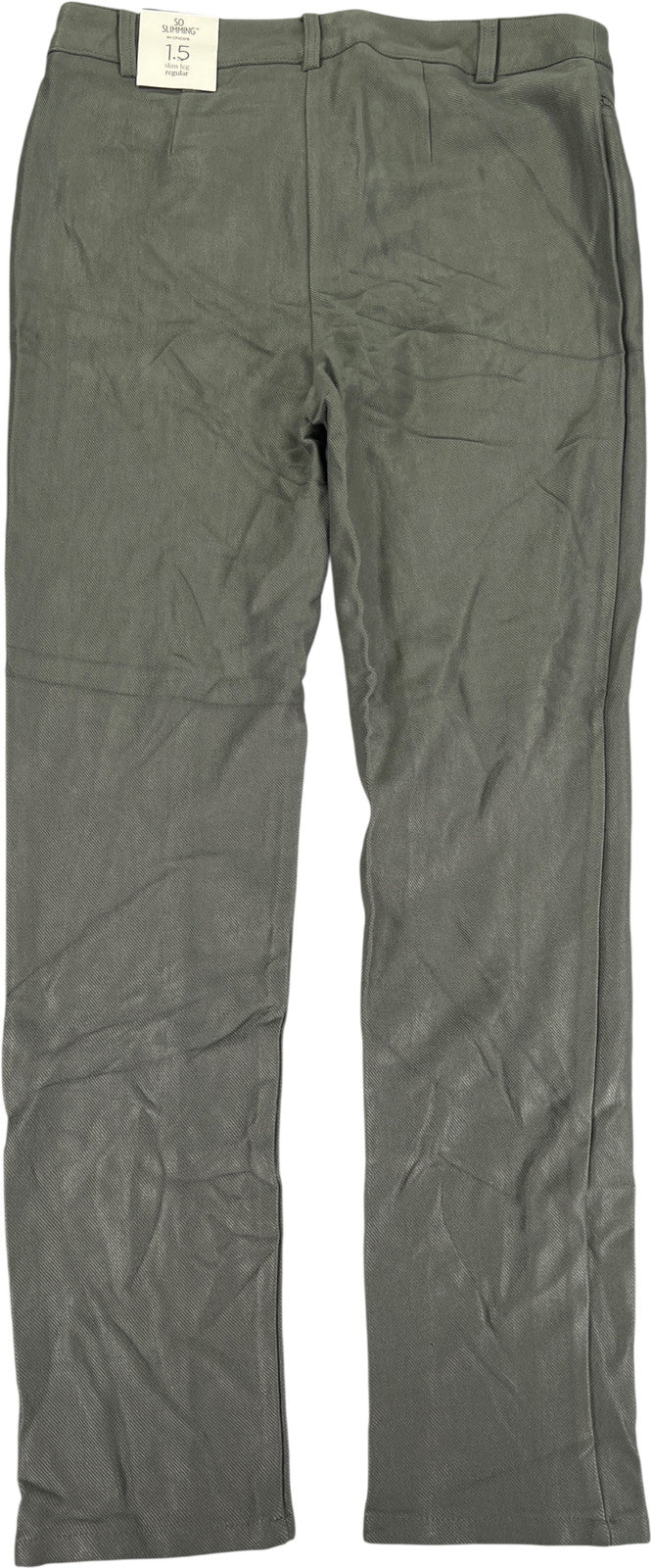 NEW Chico’s So Slimming Women’s Green Knit Twill Slim Pants - 1.5/US 10
