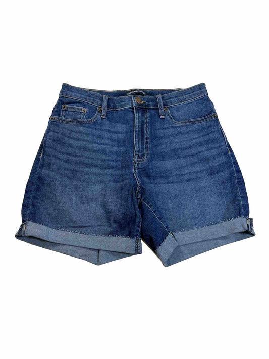 Calvin Klein Women's Medium Wash High Rise Denim Cut Off Shorts - 4