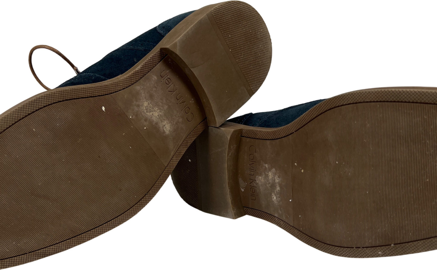 Calvin Klein Men’s Blue Suede Wingtip Oxford Dress Shoes - 11.5