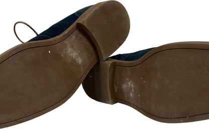 Calvin Klein Men’s Blue Suede Wingtip Oxford Dress Shoes - 11.5