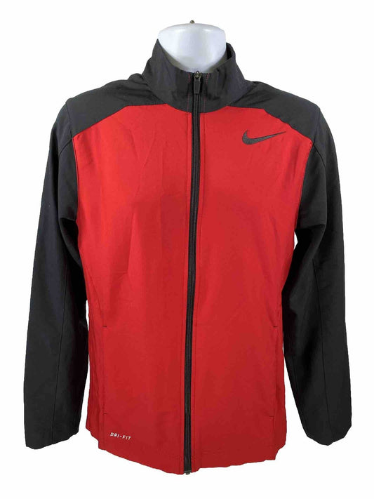 Nike Men's Red Full Zip Lightweight Soft-Shell Dri-Fit Jacket - S