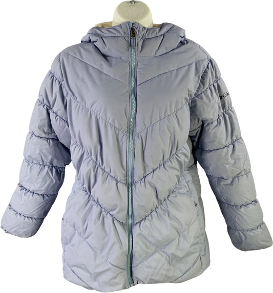 Columbia Youth Girls Light Purple Full Zip Hooded Puffer Coat - XL - 18/20