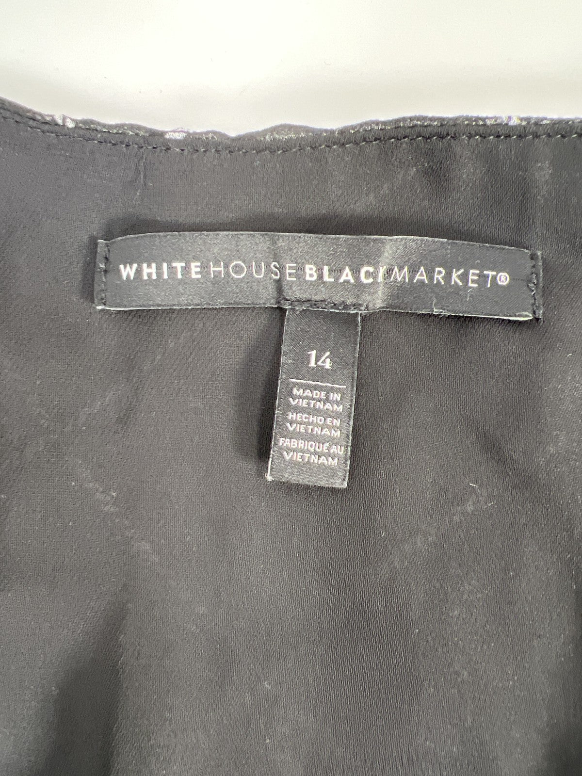 White House Black Market Women’s Black Semi-Sheer Sleeveless Waisted Blouse - 14