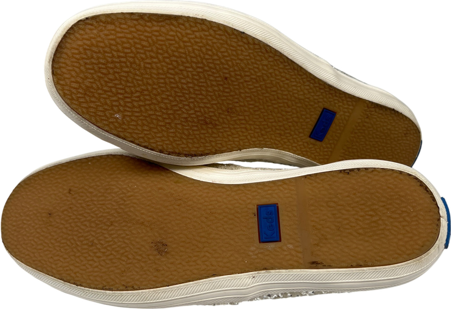 Keds X Kate Spade Women’s Ivory Cream/White Glitter Lace Up Sneakers - 7.5