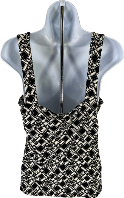 White House Black Market Women’s White & Black Stretch Tank Top - S