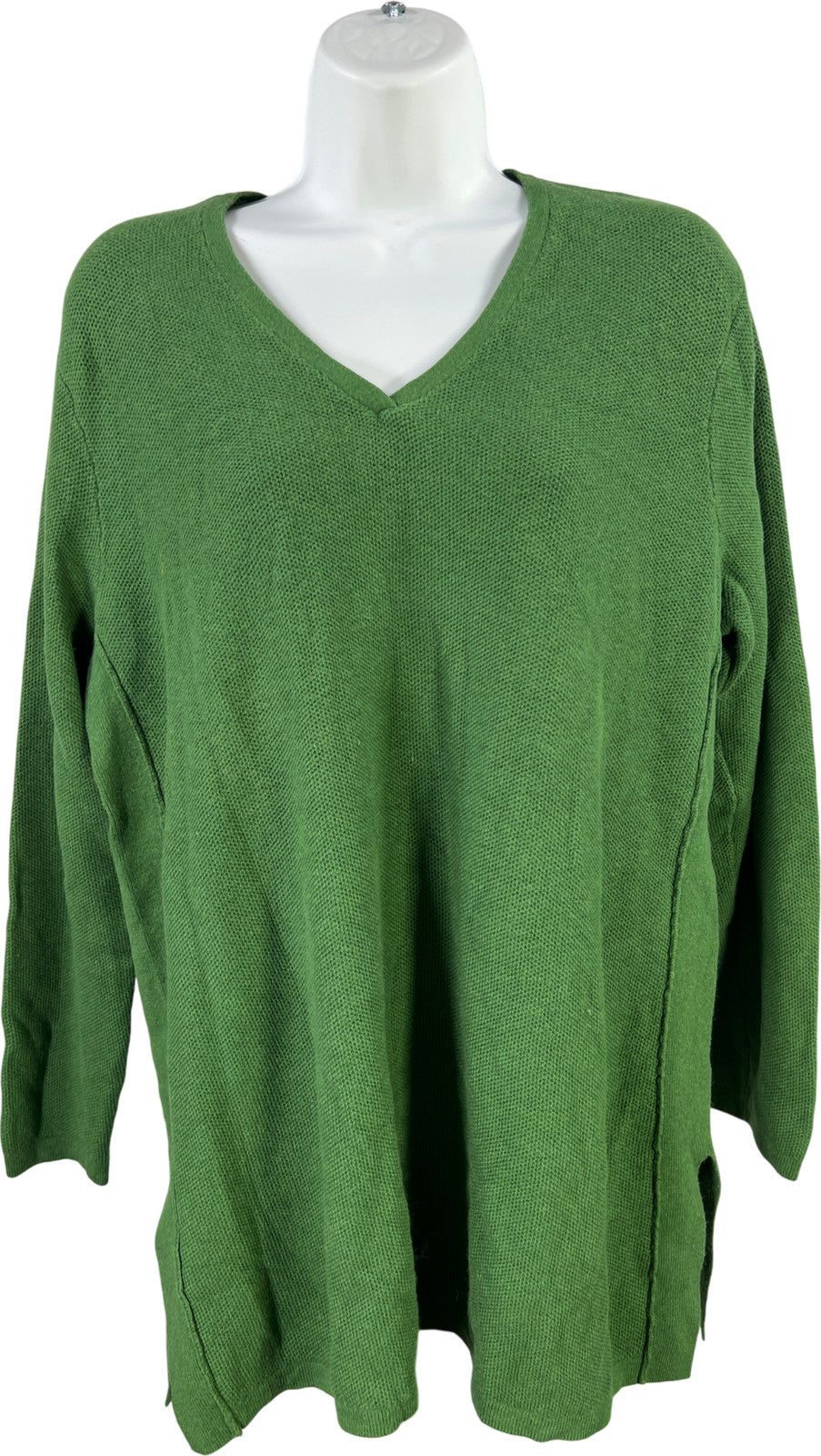 J.Jill Women’s Green Long Sleeve Wool Blend V-Neck Sweater - L