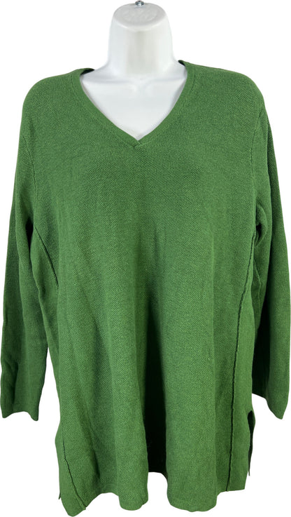 J.Jill Women’s Green Long Sleeve Wool Blend V-Neck Sweater - L