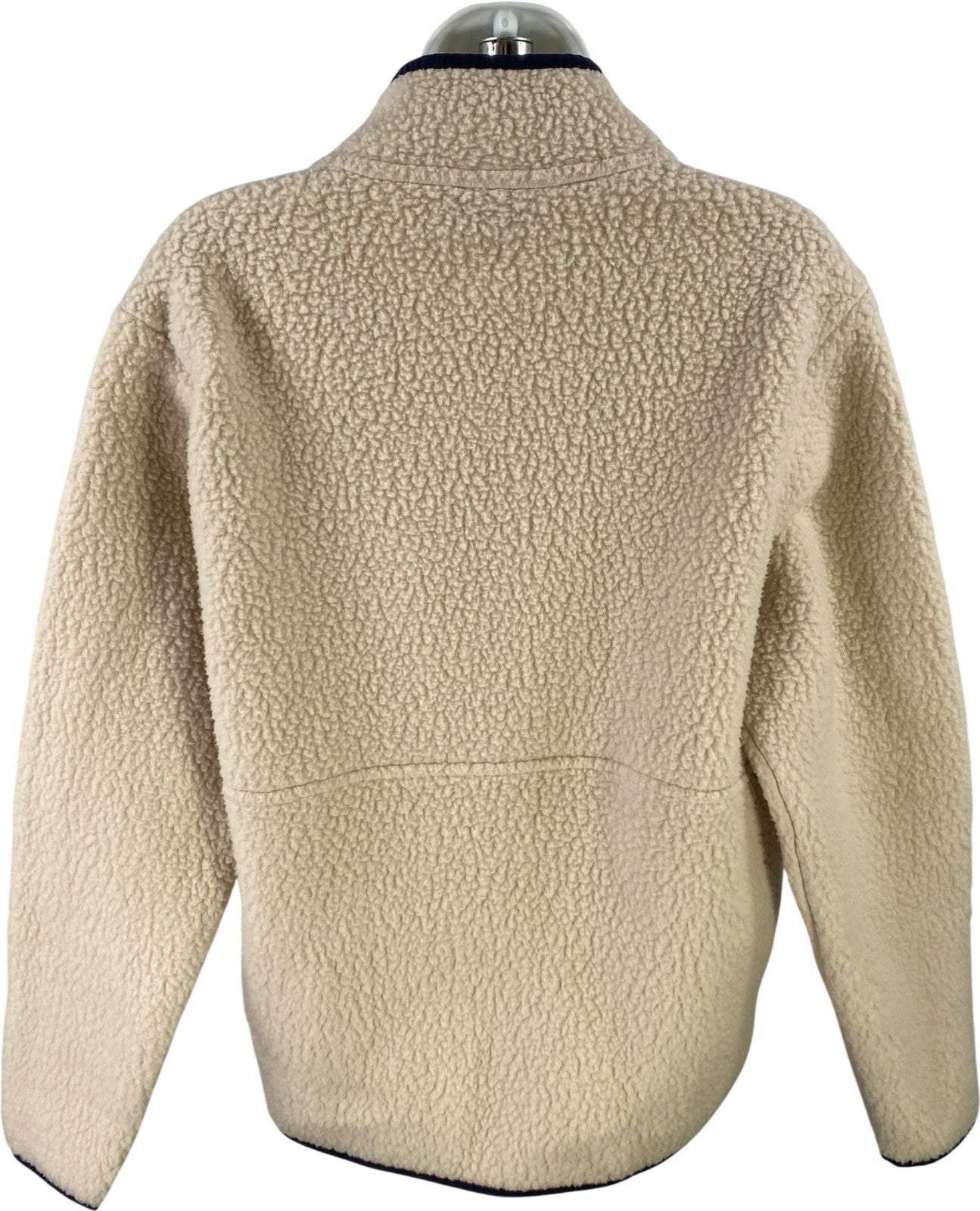 Patagonia Women’s Ivory Retro Pile Fleece Marsupial 1/2 Zip Pullover Jacket - L