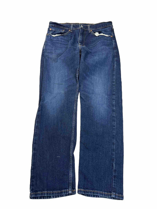 Levi's Men's Dark Wash 505 Straight Leg Denim Jeans - 34x30
