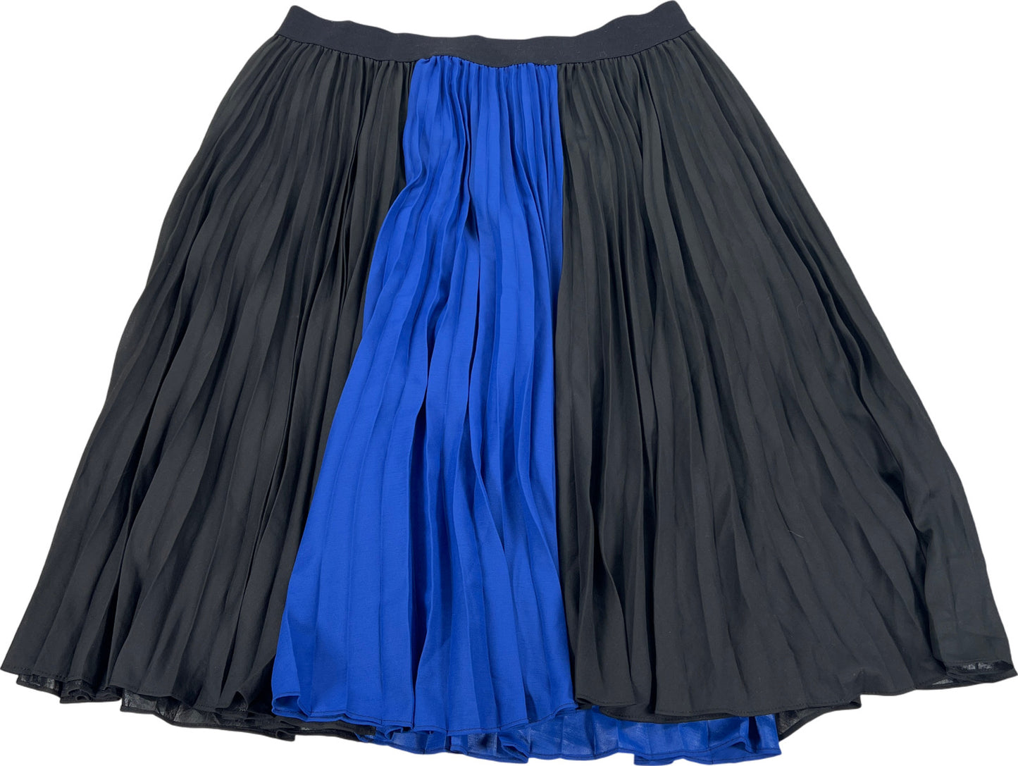 BCBGMaxazria Women’s Black/Blue Pleated Pull On Skirt - S