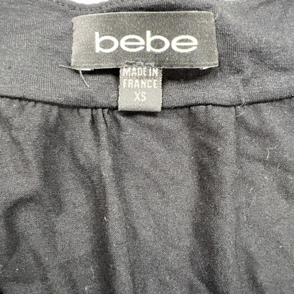 Bebe Women's Black V-Neck Short Sleeve Tie Front Dress - XS
