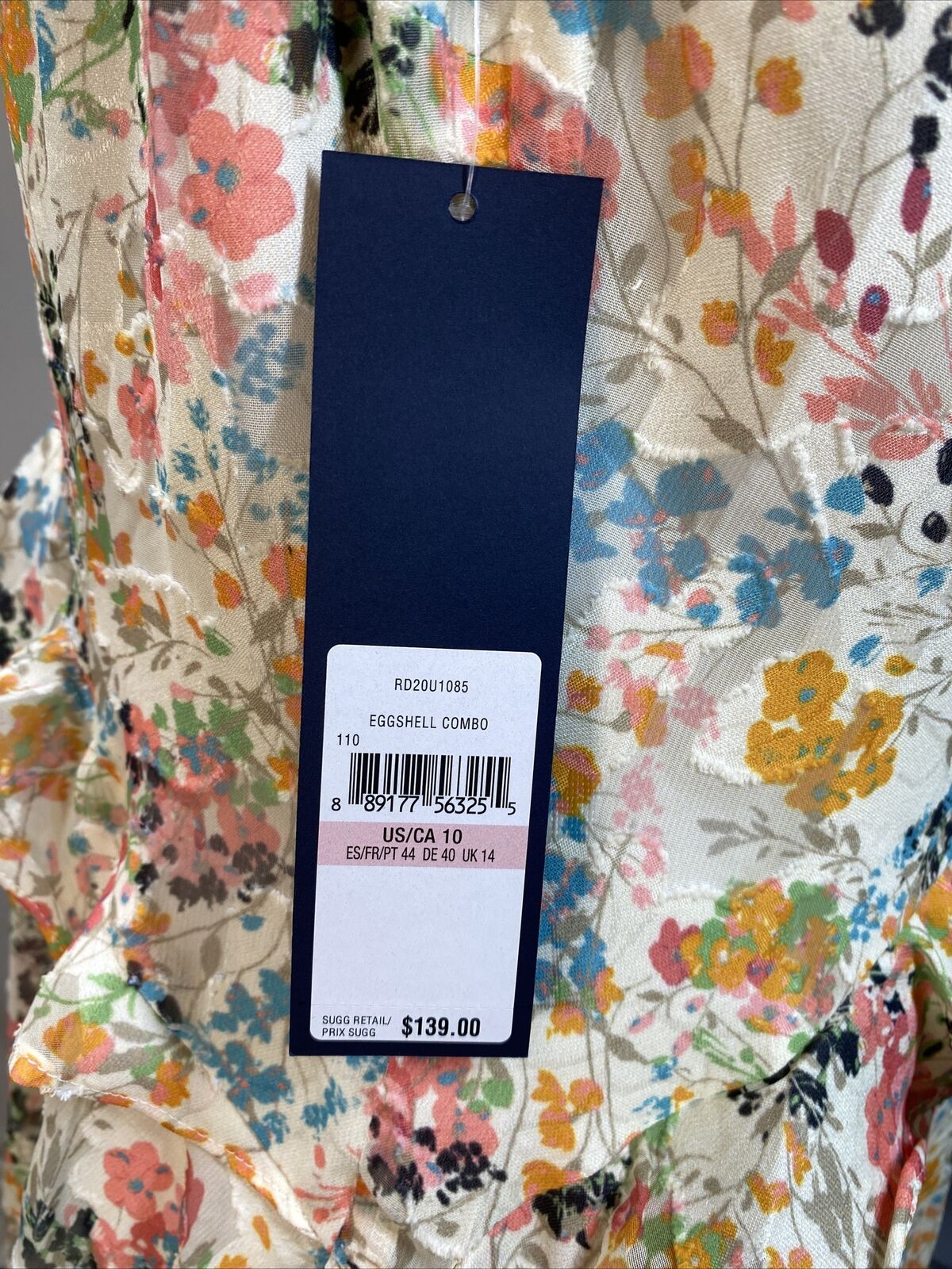 NUEVO Vestido largo midi de gasa floral multicolor de Rachel Roy para mujer - 10