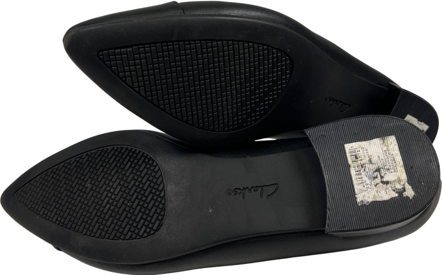 Clarks Collection Women’s Black Leather Natalyn Wish Pointed Low Heel Flats - 8