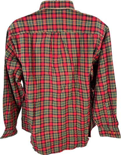 Orvis Men’s Red/Green Plaid Long Sleeve Button Up Flannel Shirt - L