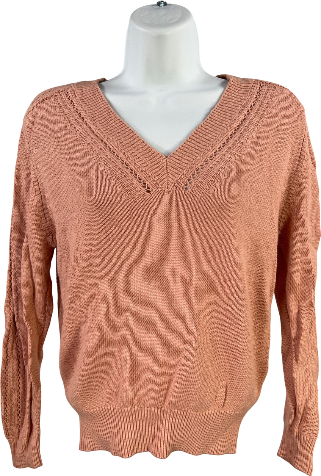 White House Black Market Women’s Pink Long Sleeve Knit Sweater - XS