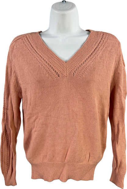 White House Black Market Women’s Pink Long Sleeve Knit Sweater - XS