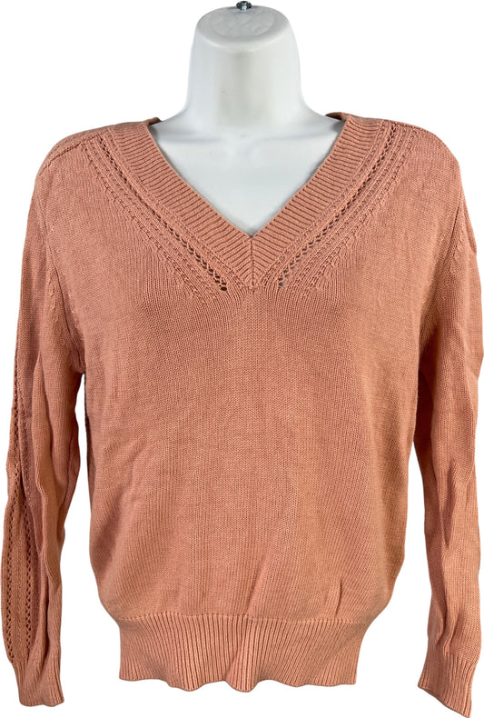 White House Black Market Women’s Pink Long Sleeve Knit Sweater - XS