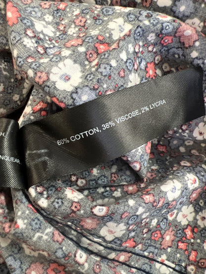 Denim and Flower Men’s Blue/Red Floral Long Sleeve Button Up Shirt - XL