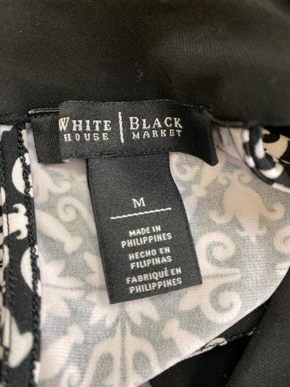 White House Black Market Women’s Black/White Sleeveless Blouse - M