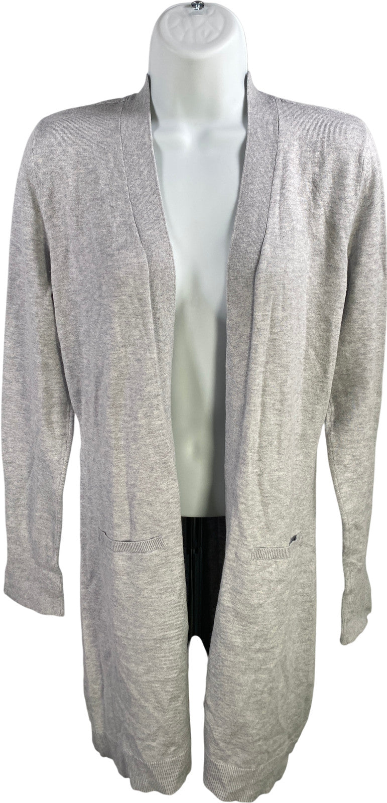 White House Black Market Women’s Gray Long Sleeve Open Cardigan Sweater - S