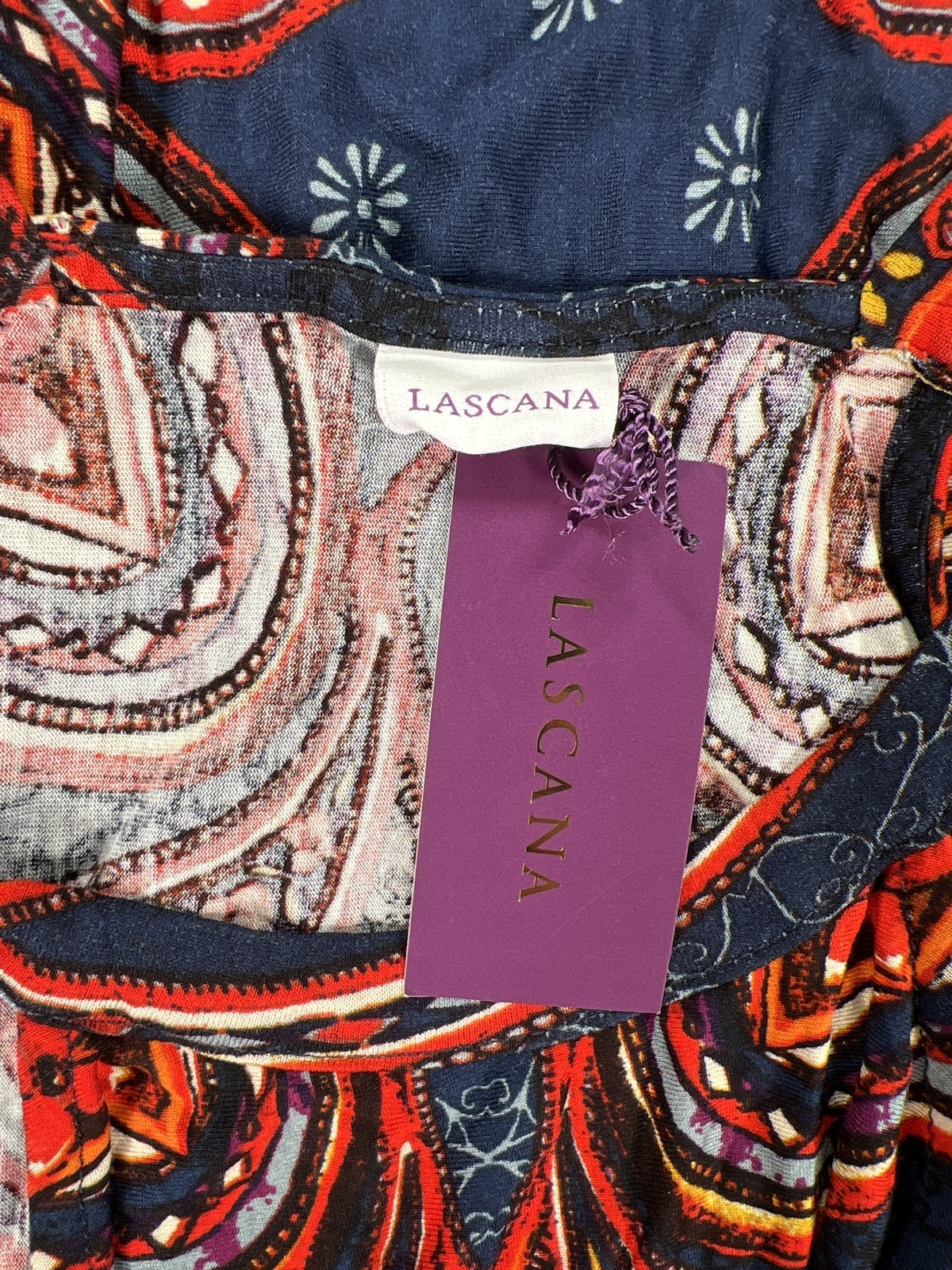 NEW Lascana Women’s Red/Blue Paisley Sleeveless Tank Top Dress - 4