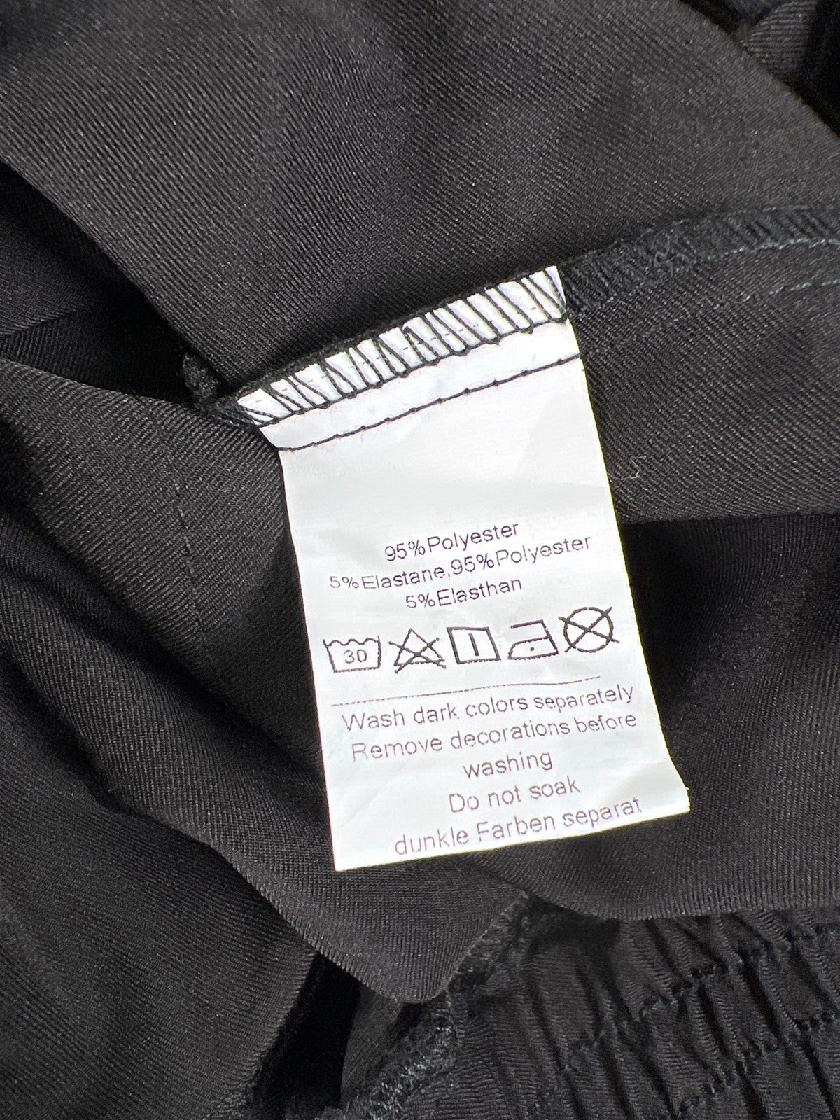 Grace Karin Women’s Black Cinch Belted Waist Straight Leg Pants - M