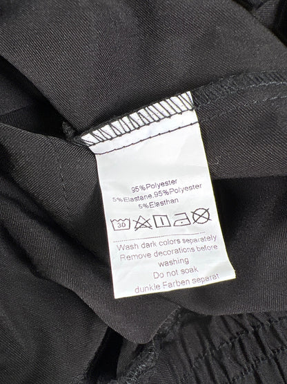 Grace Karin Women’s Black Cinch Belted Waist Straight Leg Pants - M